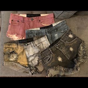 **4PAIRS** RARE Original One Teaspoon Shorts